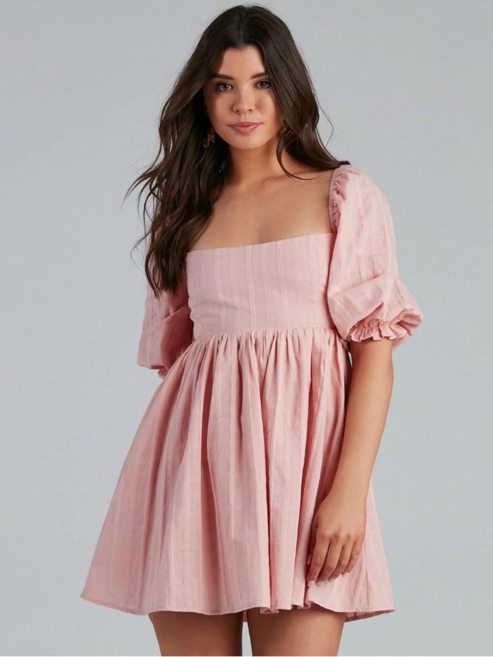 Windsor Pink Puff Sleeve Dress